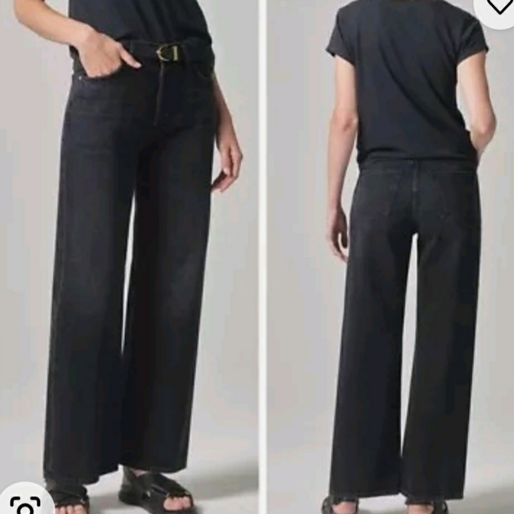Citizens Of Humanity Annina Black Flare Wide Leg Jeans Size 27